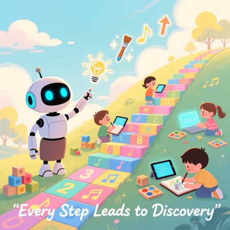 کودکان در حال یادگیری با پلتفرم سیمرغ